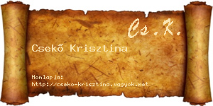Csekő Krisztina névjegykártya